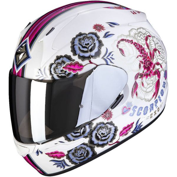 Full face helmets Scorpion Exo Moto Full-Face Helmet Exo-390 Chica II White/Pink 2022