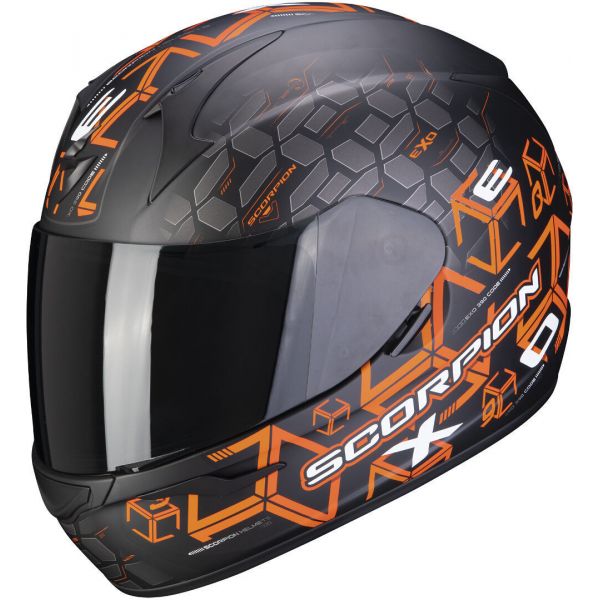  Scorpion Exo Moto Helmet Full-Face Exo 390 Cube Matt Black/Orange 2021