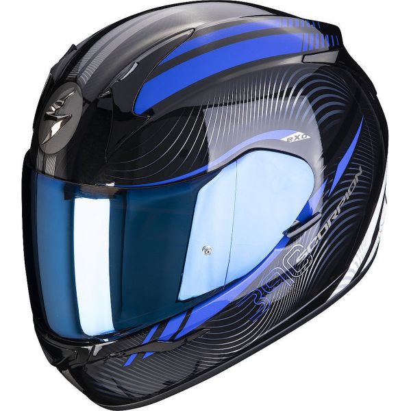  Scorpion Exo Moto Full-Face Helmet Exo-390 Sting Black/Blue 2022