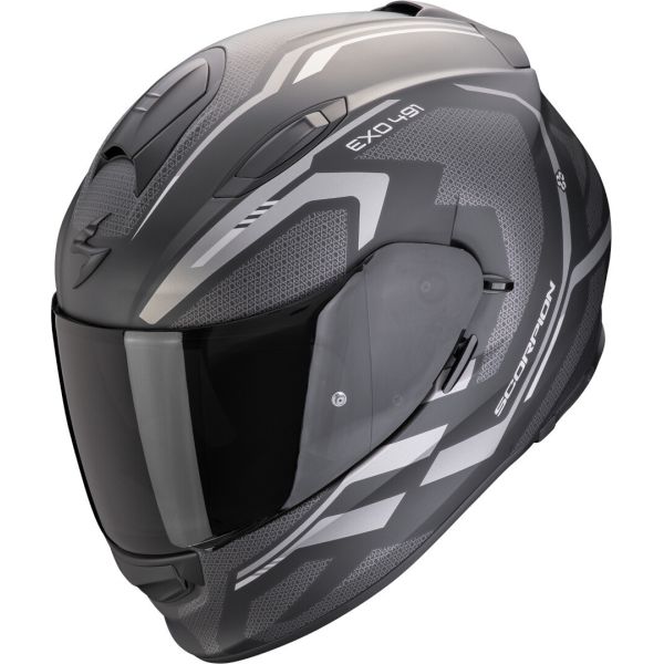 Full face helmets Scorpion Exo Full-Face Moto Helmet EXO 491 Kripta Black Matt/Silver 24