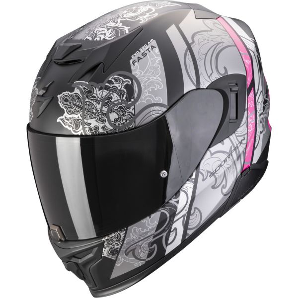 Full face helmets Scorpion Exo Full-Face Moto Helmet EXO 520 Evo Air Fasta Black Matt/Silver/Purple 24