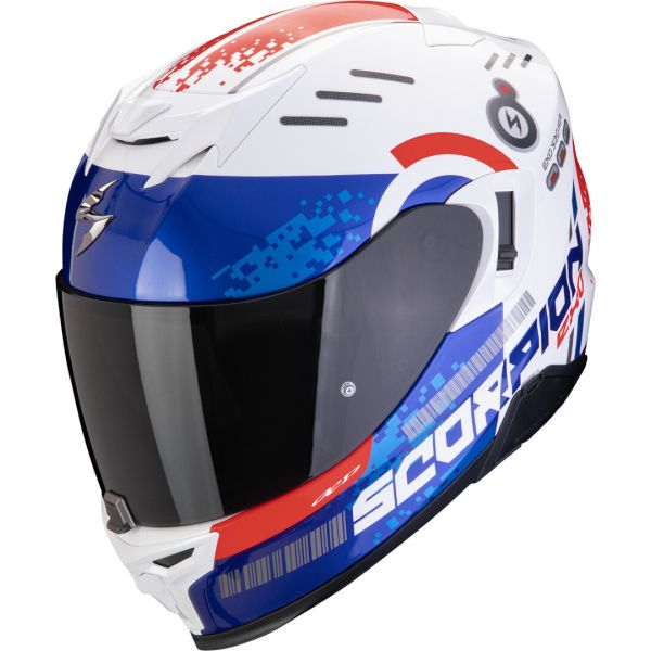 Full face helmets Scorpion Exo Full-Face Moto Helmet EXO 520 Evo Air Titan White/Blue/Red 24