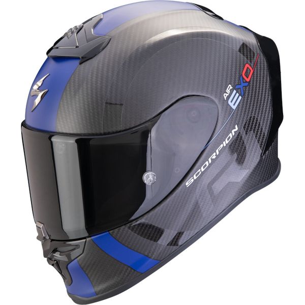 Casti Moto Integrale Scorpion Exo Casca Moto Full-Face EXO R1 Evo Carbon Air MG Black Matt/Blue 24