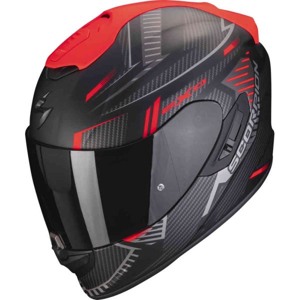  Scorpion Exo Casca Moto Full-Face/Integrala 1400 Evo Air Shell Negru Mat/Rosu