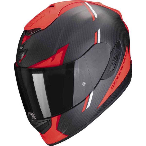  Scorpion Exo Casca Moto Full-Face/Integrala 1400 Evo Carbon Air Kendal Negru Mat/Rosu