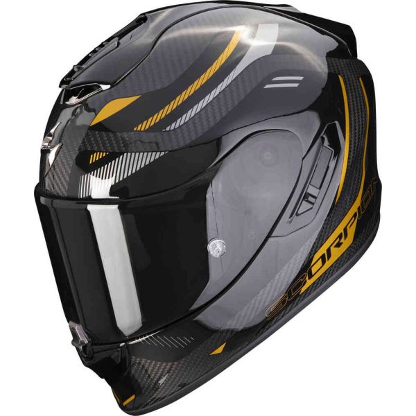  Scorpion Exo Casca Moto Full-Face/Integrala 1400 Evo Carbon Air Kydra Negru/Auriu