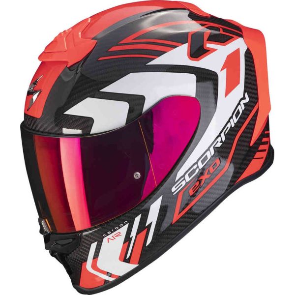 Full face helmets Scorpion Exo Moto Full-Face Helmet Exo R1 Evo Air Carbon Supra Negru/Alb/Rosu