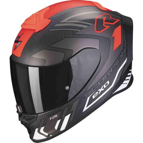  Scorpion Exo Casca Moto Full-Face/Integrala Exo R1 Evo Air Carbon Supra Negru Mat/Rosu