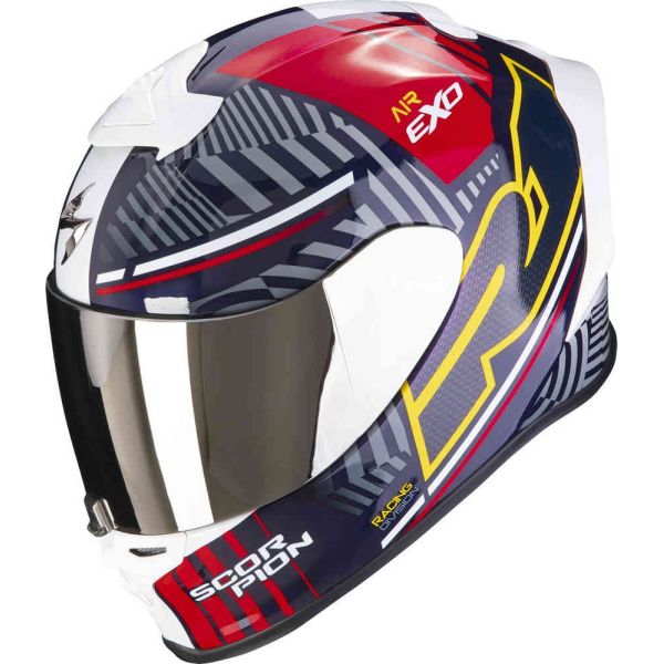 Full face helmets Scorpion Exo Moto Full-Face Helmet Exo R1 Evo Air Victory Alb/Albastru/Rosu