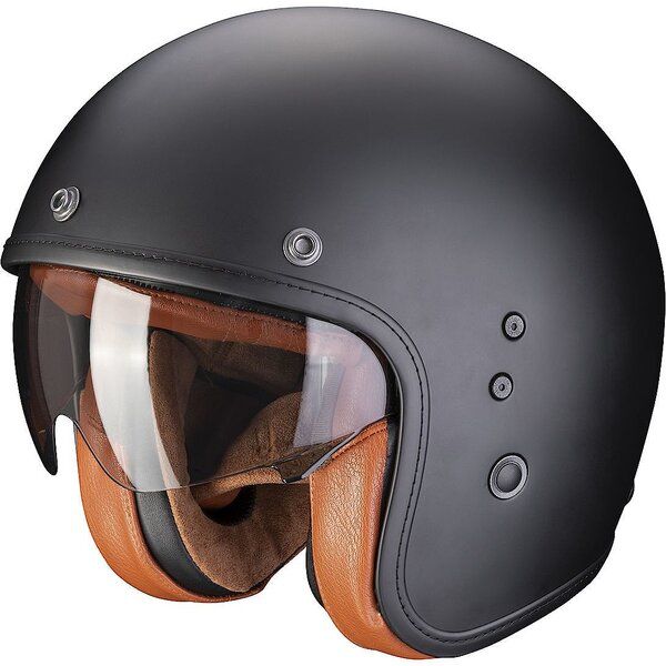 Flip up helmets Scorpion Exo Casca Moto Jet Belfast Evo Luxe Negru Mat
