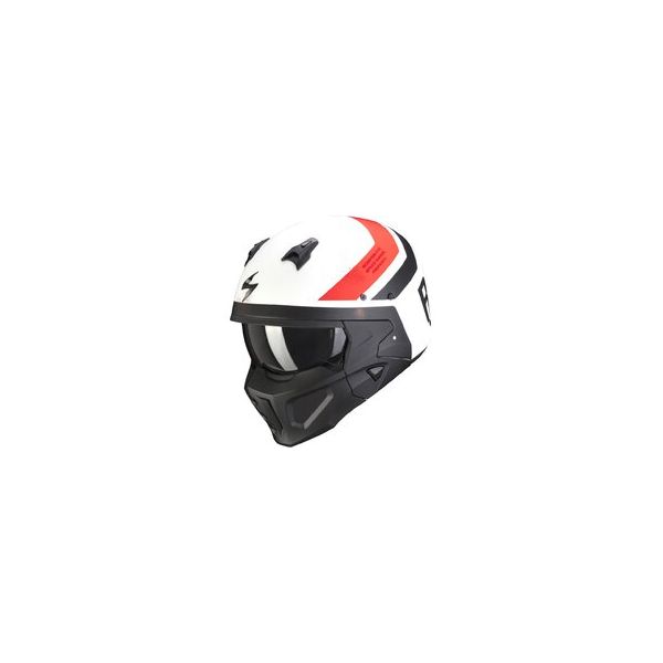  Scorpion Exo Casca Moto Flip-Up Covert-X T-Rust Alb Mat/Rosu
