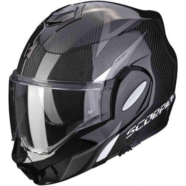  Scorpion Exo Casca Moto Modulara Flip-Up Exo-Tech Carbon Top Black/White