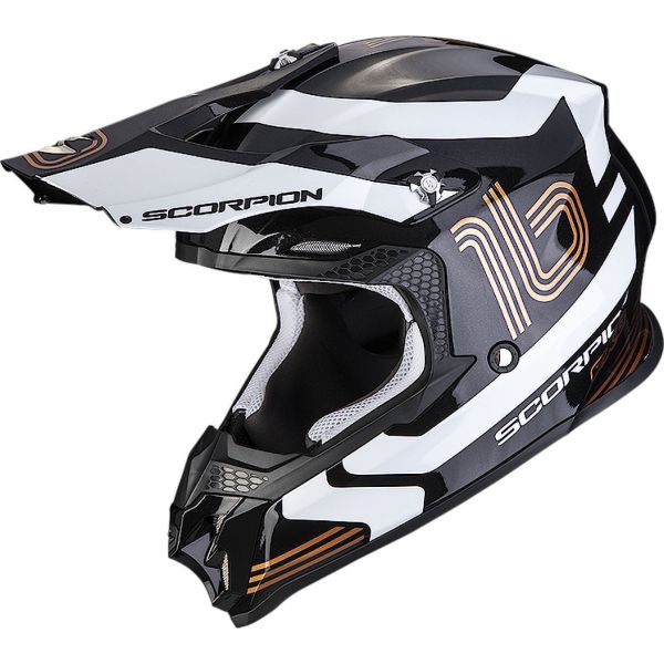 Helmets MX-Enduro Scorpion Exo MX/Enduro Moto Helmet VX-16 Evo Air Tub Black/Gold 24