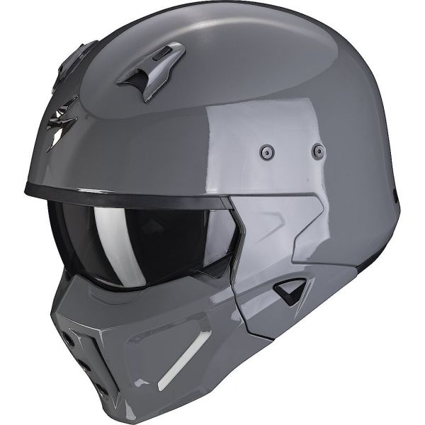  Scorpion Exo Moto Open Face Helmet Covert-X Solid Grey Cement 2022