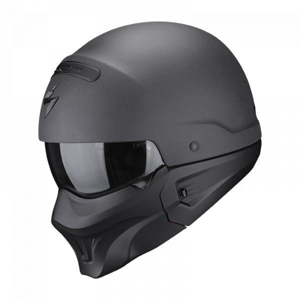 Scorpion Exo Moto Open Face Helmet Exo-Combat Evo Solid Graphite 2022