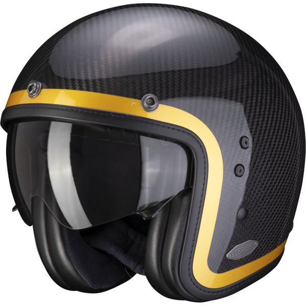  Scorpion Exo Moto Helmet Open Face/Jet Belfast Carbon Lofty Gold 2021