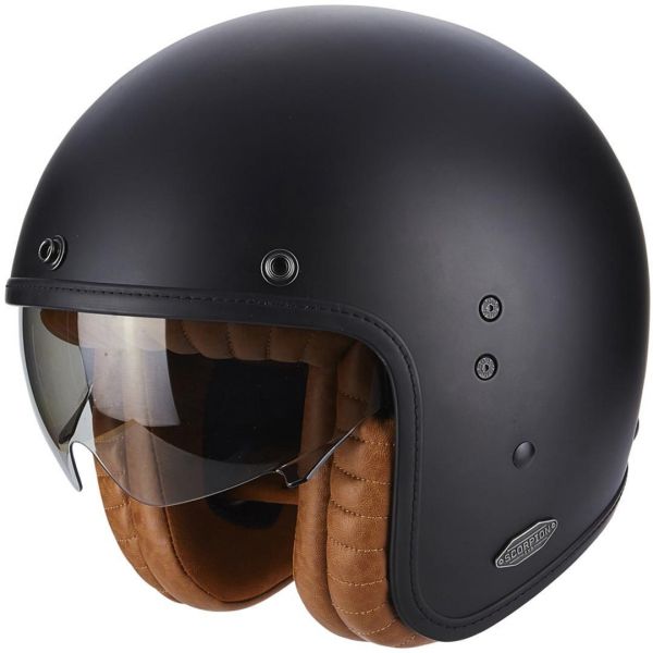  Scorpion Exo Moto Helmet Open Face/Jet Belfast Luxe Matt Black