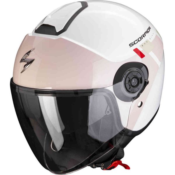 Jet helmets Scorpion Exo Open-Face Moto Helmet Exo City II Mall Alb/Roz