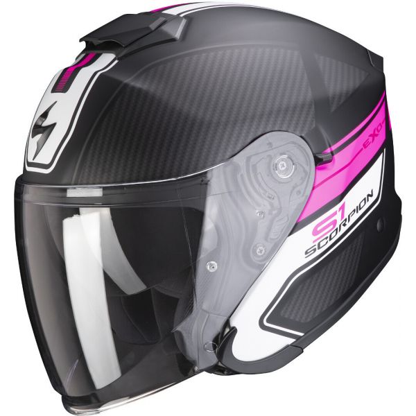 Jet helmets Scorpion Exo Moto Helmet Open Face/Jet Exo-S1 Cross-Ville Matt Black/Pink 2021