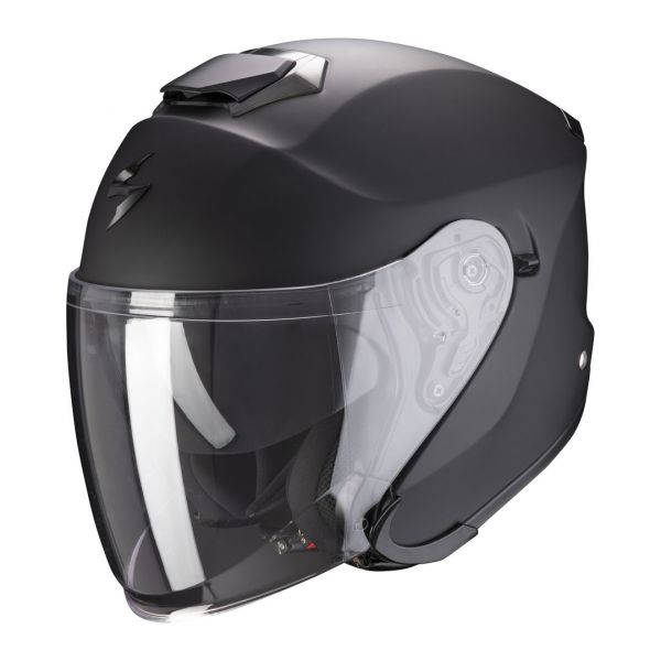 Jet helmets Scorpion Exo Moto Open Face/Jet EXO-S1 Solid Matt Pearl Black Helmet