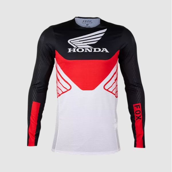  Fox Racing Tricou Moto MX/Enduro Flexair Honda Black/White 24