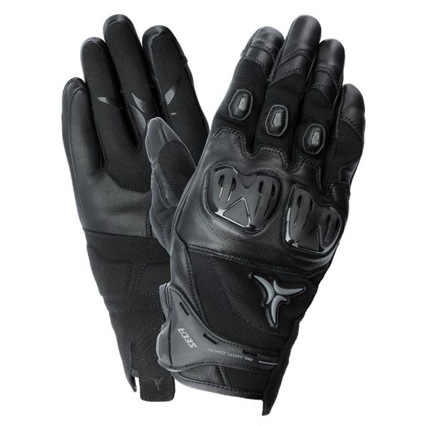Gloves Racing Seca Leather/Textile Moto Gloves  Control 2 Black