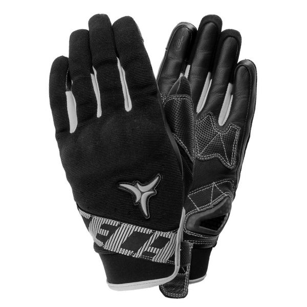  Seca Textile/Leather Moto X-Stretch Black/Titanium Street Gloves
