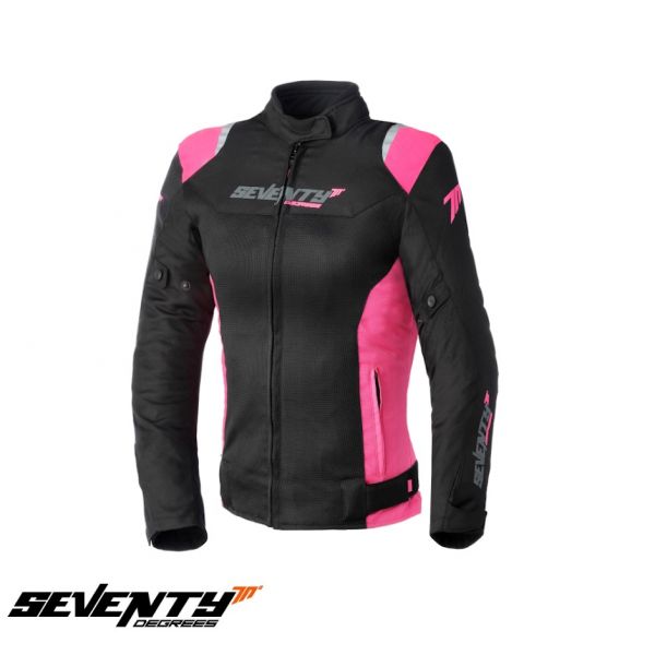 Seventy Lady Textile Moto Jacket SD-JR50 Black/Pink