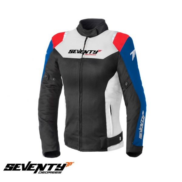 Textile Womens Jackets Seventy Lady Textile Moto Jacket SD-JR50 Black/Red/Blue