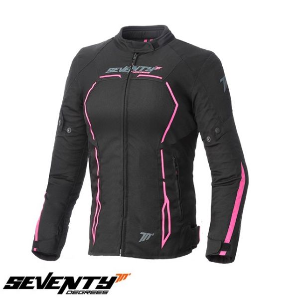 Textile Womens Jackets Seventy Lady Textile Moto Jacket SD-JR67 Black/Pink