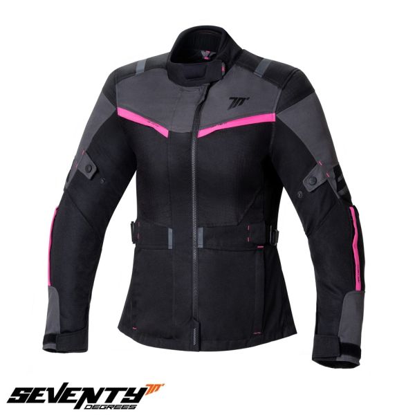 Textile Womens Jackets Seventy Lady Moto Textile Jacket SD-JT85 Black/Pink 23