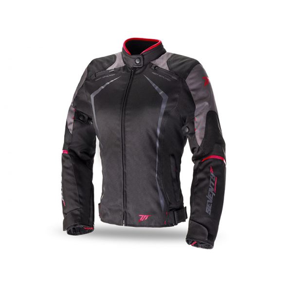 Geci Moto Textil - Dama Seventy Geaca Moto Textila Impermeabila SD-JR49 Black/Red Dama