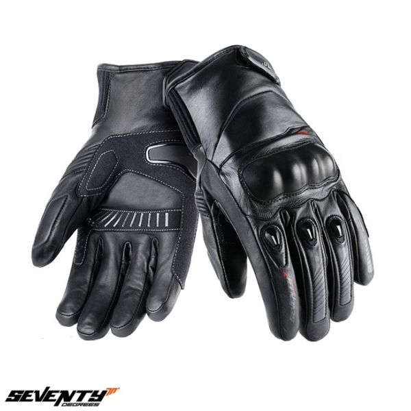 Grips Road Bikes Seventy Leather Moto Gloves SD-C13 WinterTex Black 24