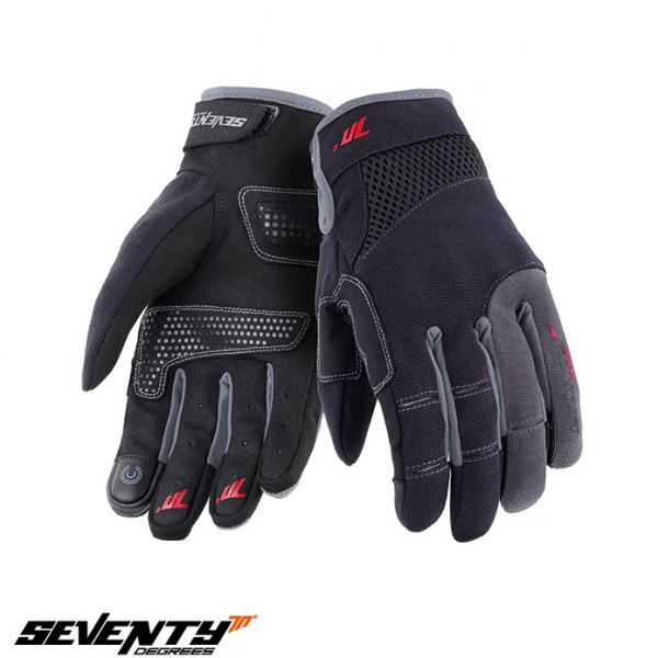 Gloves Womens Seventy Textile Moto Gloves Lady SD-C50 Black/Gray