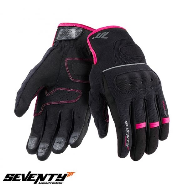  Seventy Textile Moto Gloves Lady SD-C56 Black/Pink