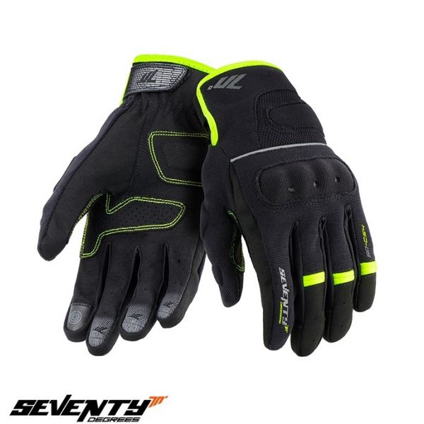 Gloves Womens Seventy Textile Moto Gloves Lady SD-C56 Black/Yellow