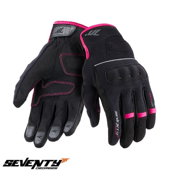  Seventy Lady Textile Moto Gloves SD-C56 Summer Black/Pink 24