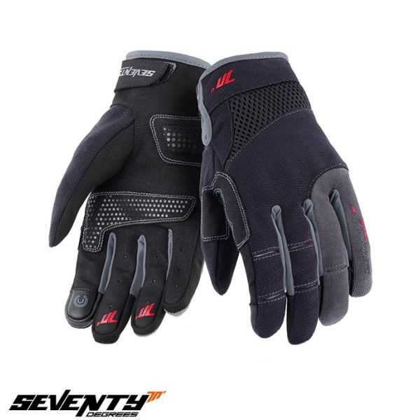  Seventy Textile Moto Gloves SD-C48 Black/Gray