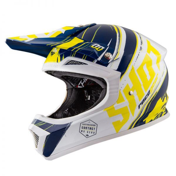 Helmets MX-Enduro Shot Racing Furious Genesis Yellow Blue Helmet