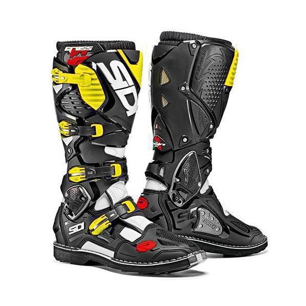Boots MX-Enduro Sidi Boots Crossfire 3 White-Black-Yellow Fluo
