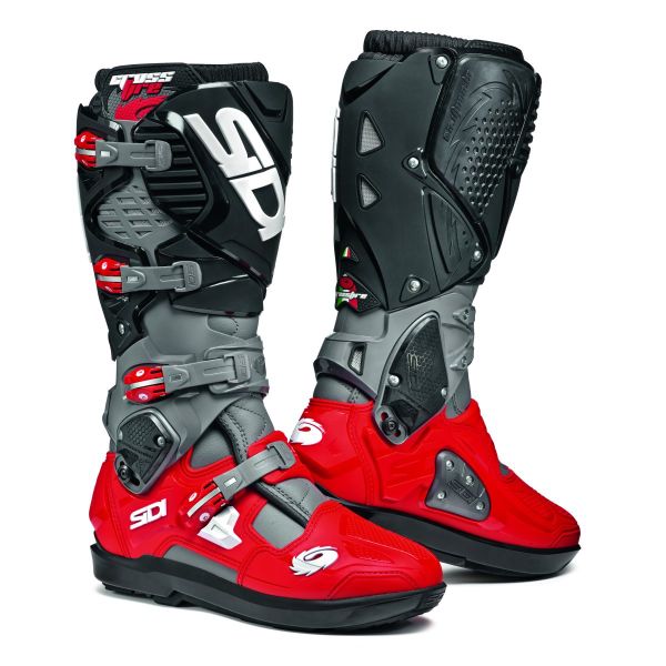 Cizme MX-Enduro Sidi Cizme Moto Enduro Crossfire 3 SRS Grey/Red/Black 23