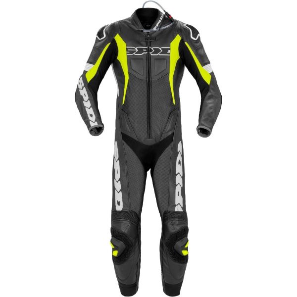  Spidi Sport Warrior P Pro Black/Yellow Leather Moto Suit