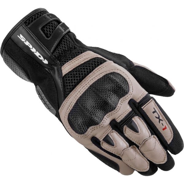  Spidi Sport Leather Gloves TX-1 Black/Sand