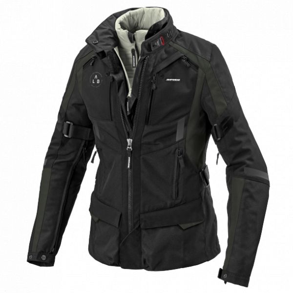 Textile Womens Jackets Spidi 4 Season Evo H2OUT Dark Green/Black 2021 Lady Textile Moto Jacket