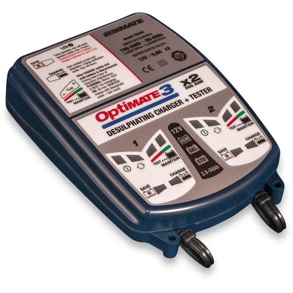 Battery Chargers Tecmate Battery Charger Two Banks Optimate 3 12v Tm-450