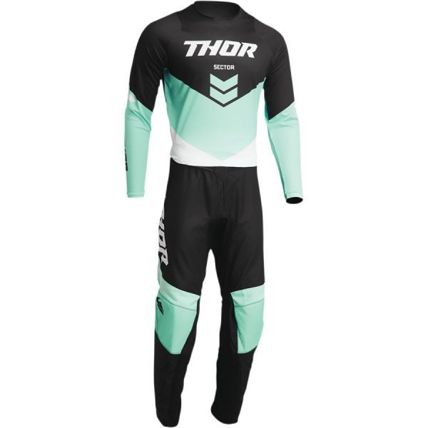 Combo MX Enduro Thor-oferta Combo Tricou+Pantaloni Sector Chev Black/Mint