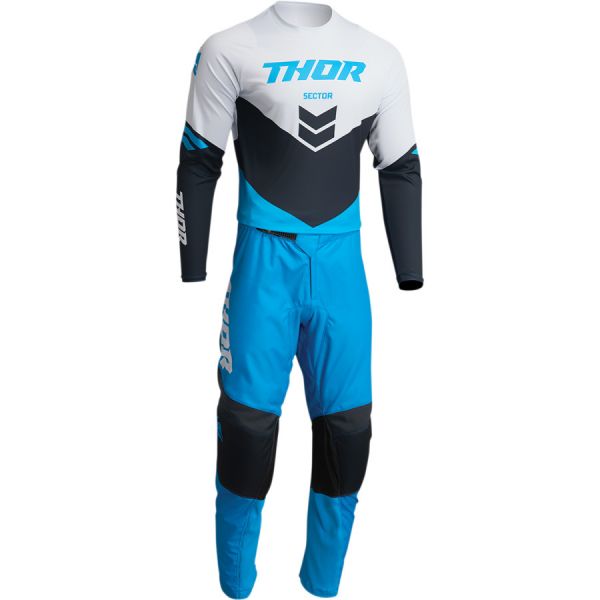 Combo MX Enduro Thor-oferta Combo Tricou+Pantaloni Sector Chev Blue/Midnight