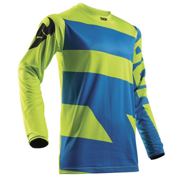 Jerseys MX-Enduro Thor Pulse Level Electric Blue/Lime S8 Jersey