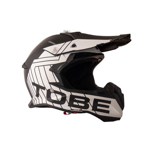  Tobe Snowmobil Helmet Terminator Stripe Black/White