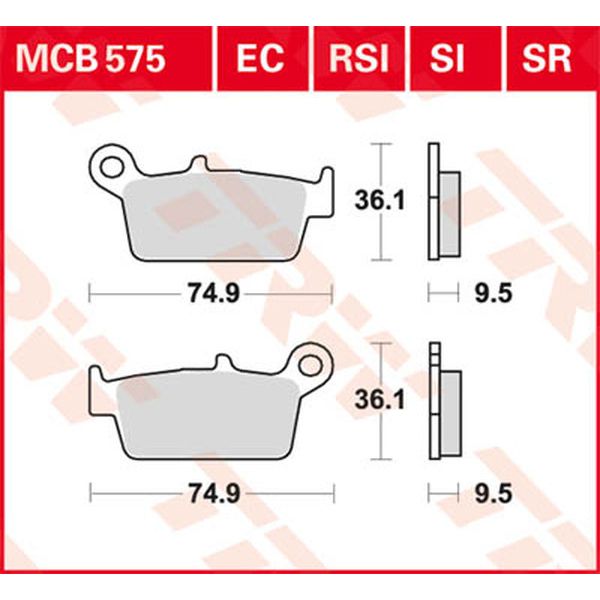 Brake pads TRW Brake Pads Ec Series Ceramic MCB575EC